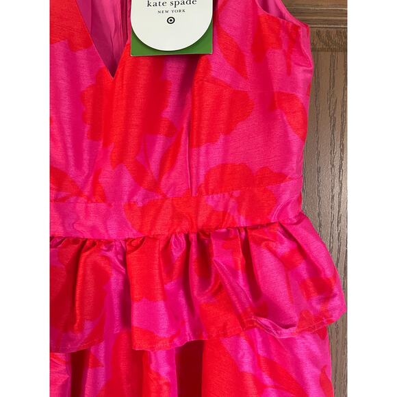 Kate Spade Size 6 Coral & Pink Long Dress with Pockets & Zippered Back - Picture 8 of 11